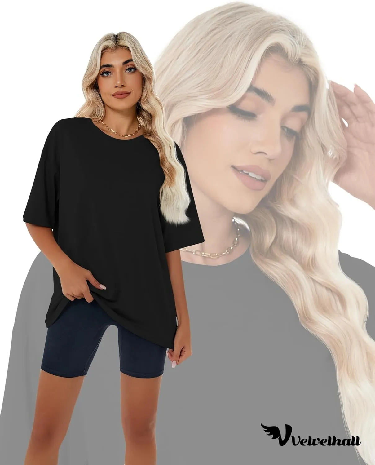 3 Pack Womens Oversized T Shirts Loose Fit Crewneck Cotton Short Sleeve Casual Tops Baggy Summer Workout Basic Tee