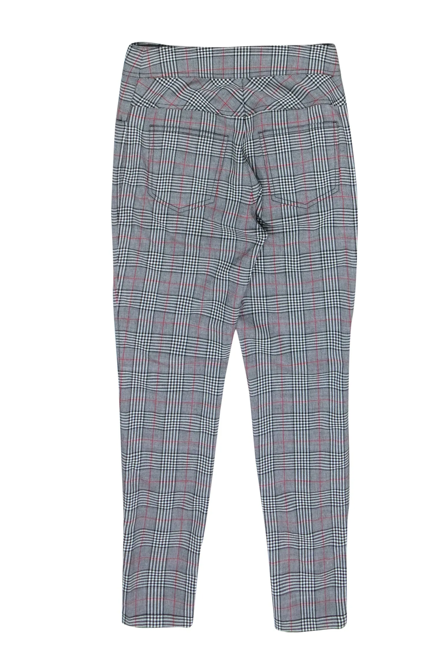 Alexander Wang - Grey Plaid Trousers w/ Silver-Toned Buttons Sz 2