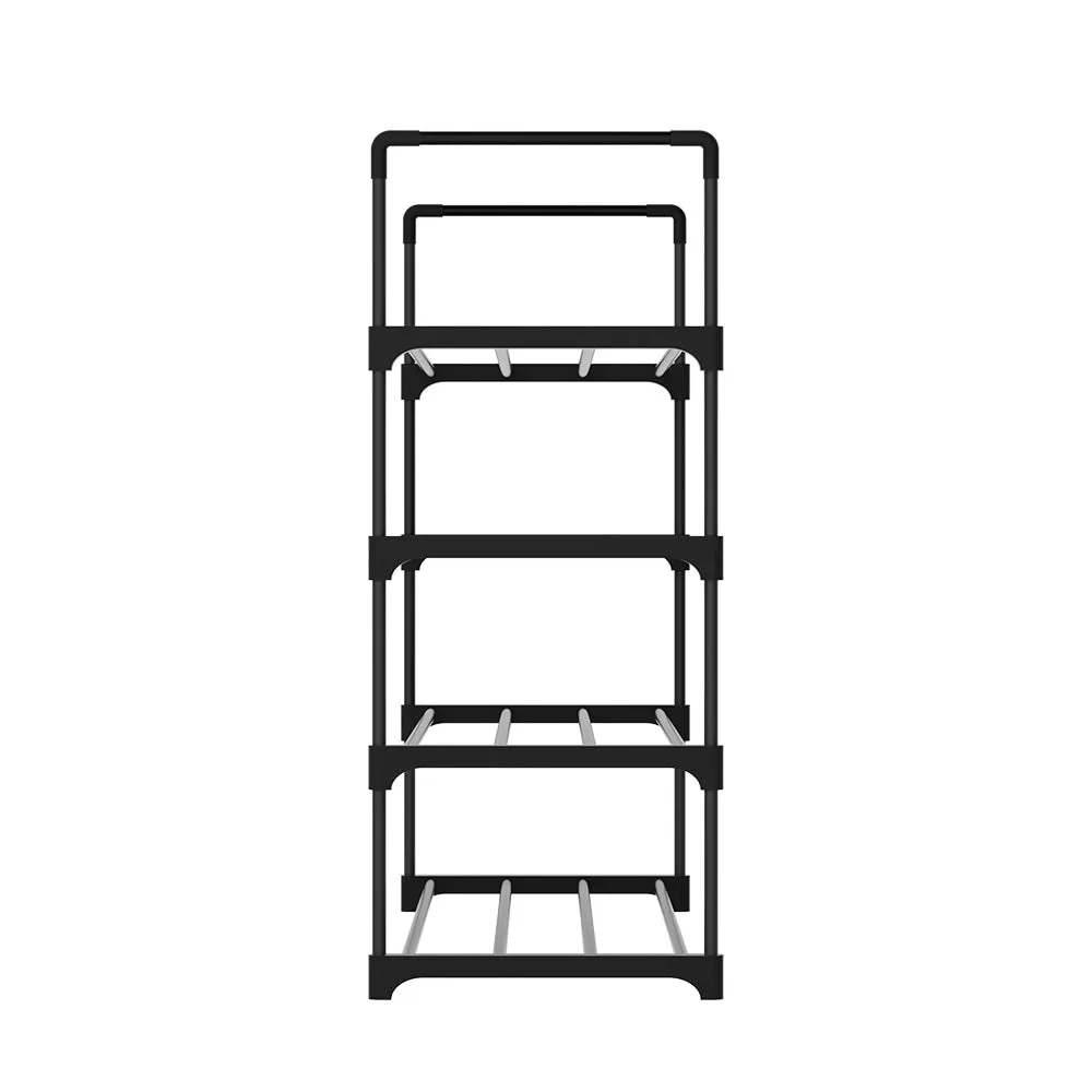 Artiss Shoe Rack Stackable 4 Tiers 80cm Shoes Shelves Storage Stand Black