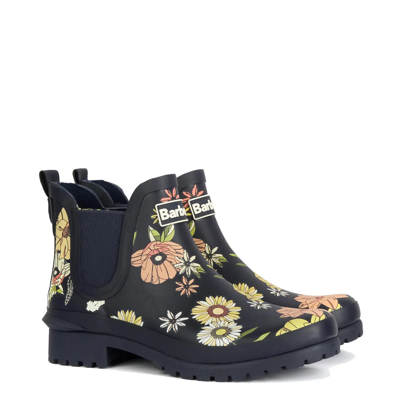 Barbour Womens Wilton Short Wellington Navy Floral