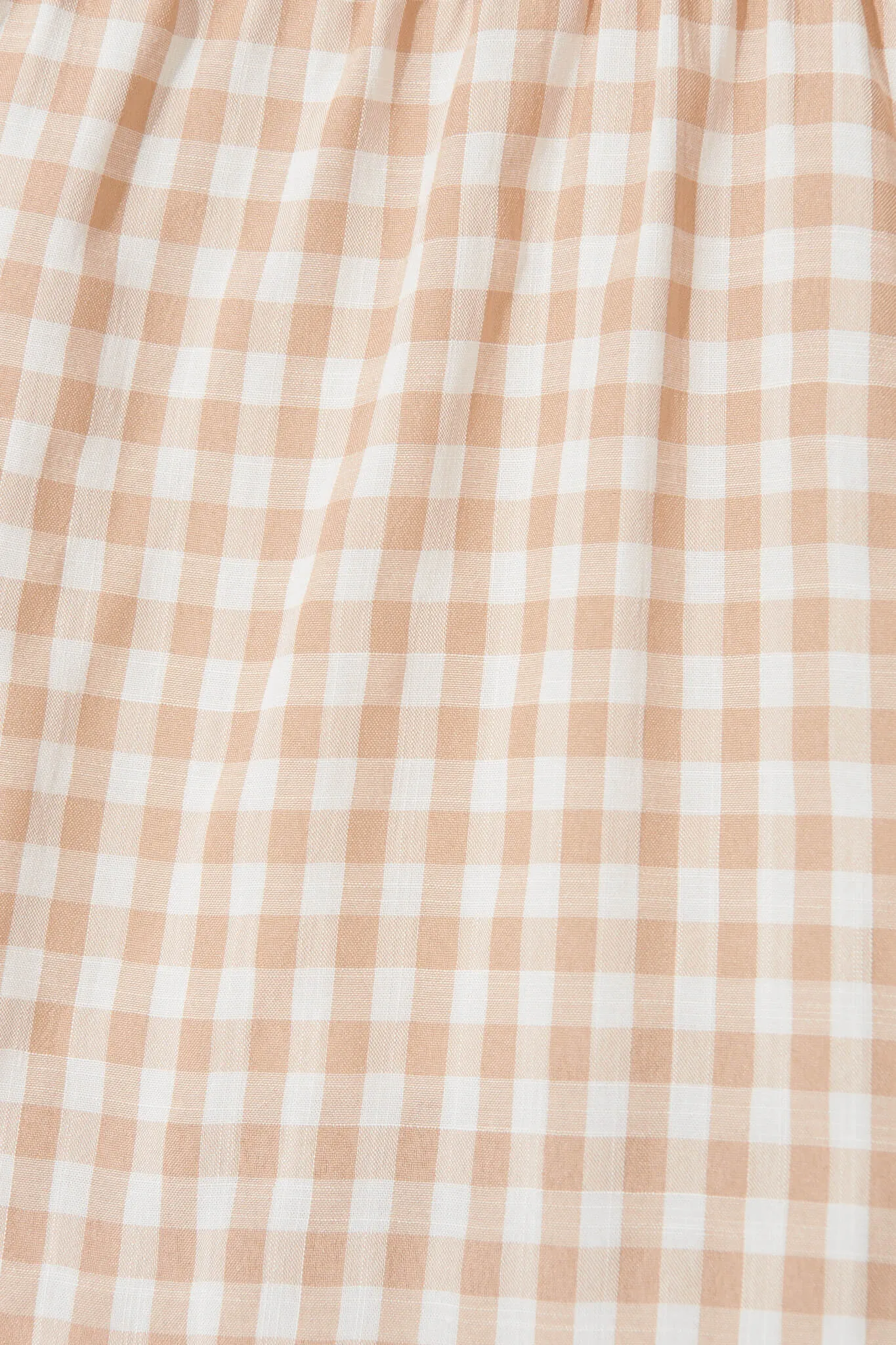 Bently Midi Dress In Beige Gingham Check Cotton Blend