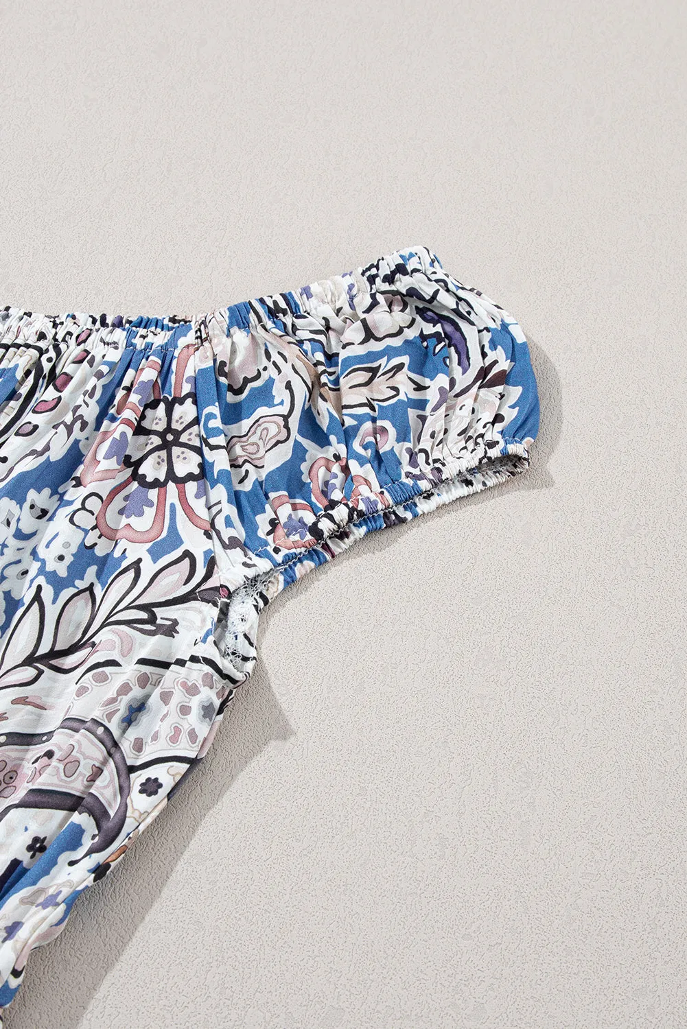 Blue Zone Planet |  Kim's Pink Boho Paisley Print Off Shoulder Maxi Dress