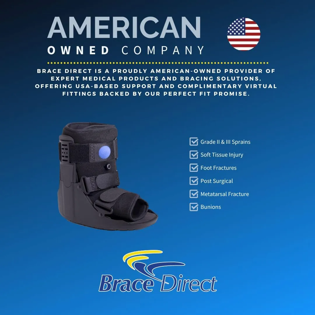 Brace Direct Short Air Walker CAM Fracture Boot  Medical Walking Boot for Foot & Ankle Fractures, Sprains, Injury Stabilization, Size M (US Shoe Men 7.5-10 / Women 8.5-11.5)