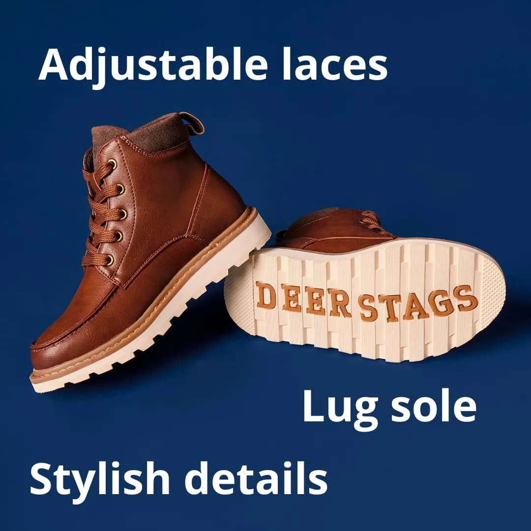 Deer Stags Kids Unisex Brown Leather Casual Winter Bootie 9 Months