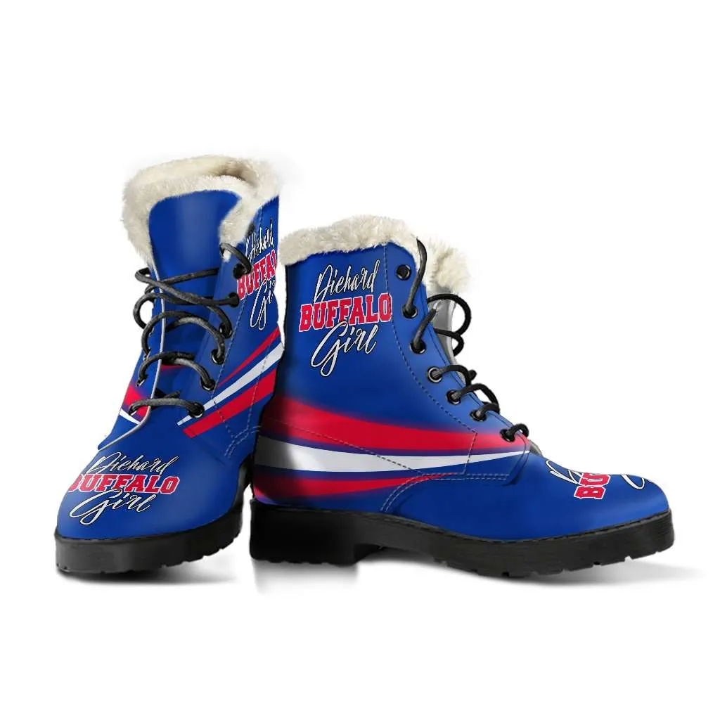 Diehard Buffalo Girl Fur Lined Leather Vegan Lace-up Boots