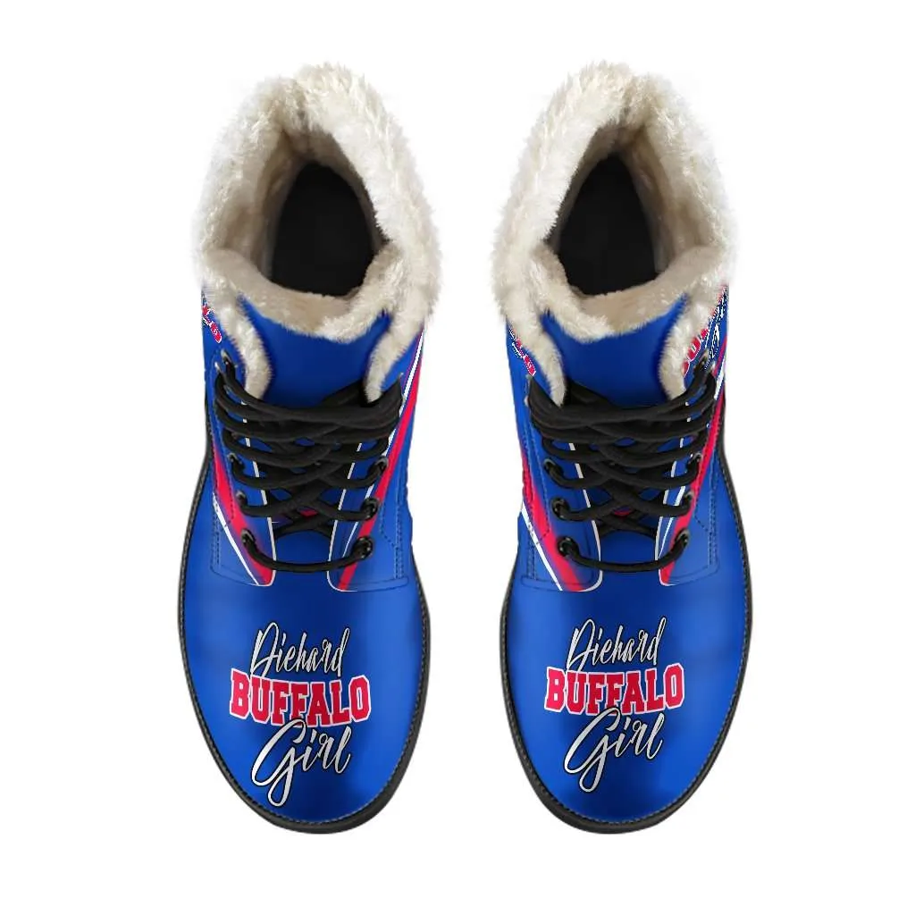 Diehard Buffalo Girl Fur Lined Leather Vegan Lace-up Boots