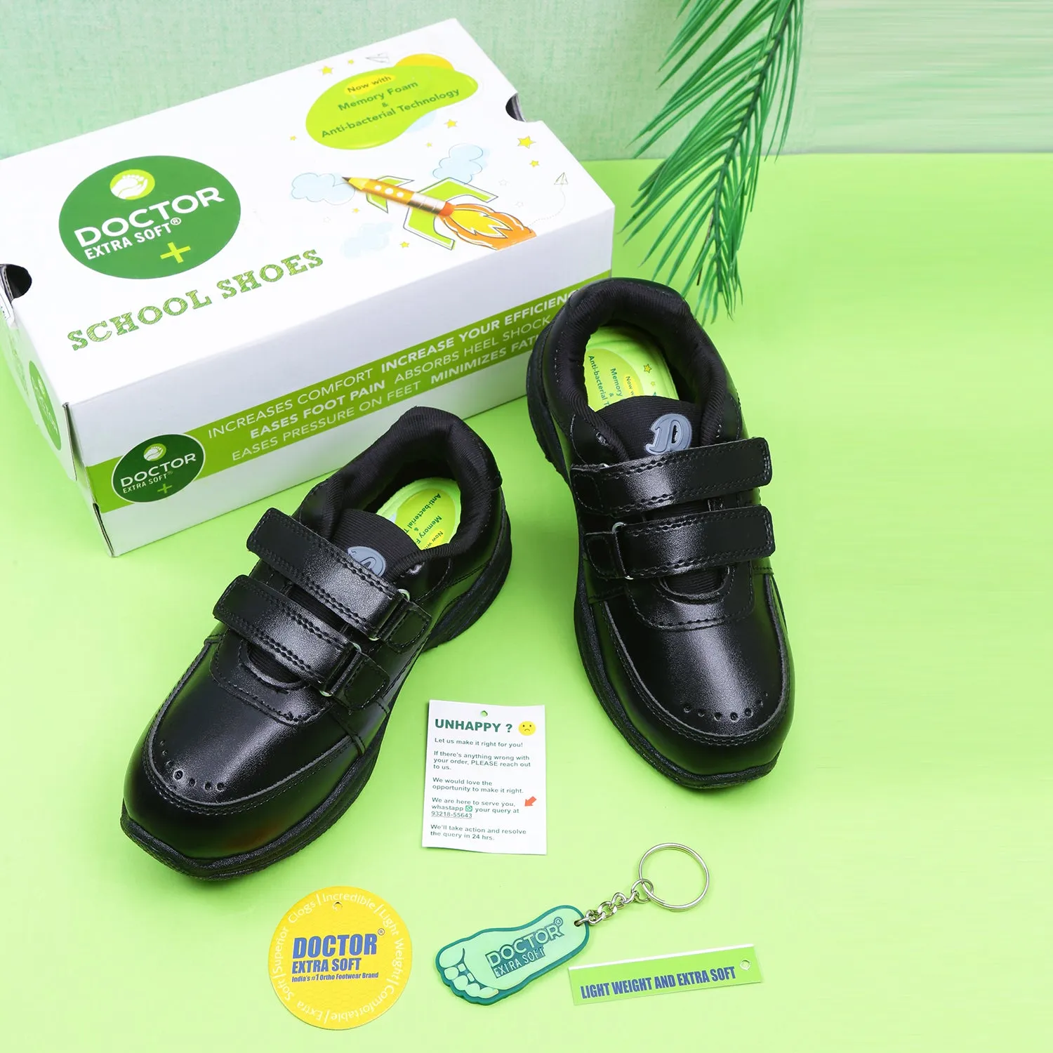 DOCTOR EXTRA SOFT D-3001 Unisex-Child/Kids/Adults Black & White Gola Shoes with Memory Foam Cushion & Anti-Bacterial Technology| Ideal for School, Formal, Casual, Uniform, Running| Comfort & Durable Boys/Girls