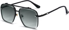 Dollger Square Aviator Sunglasses for Men and Women Fashion Metal Vintage Gradient Shades Sunglasses UV400 Protection