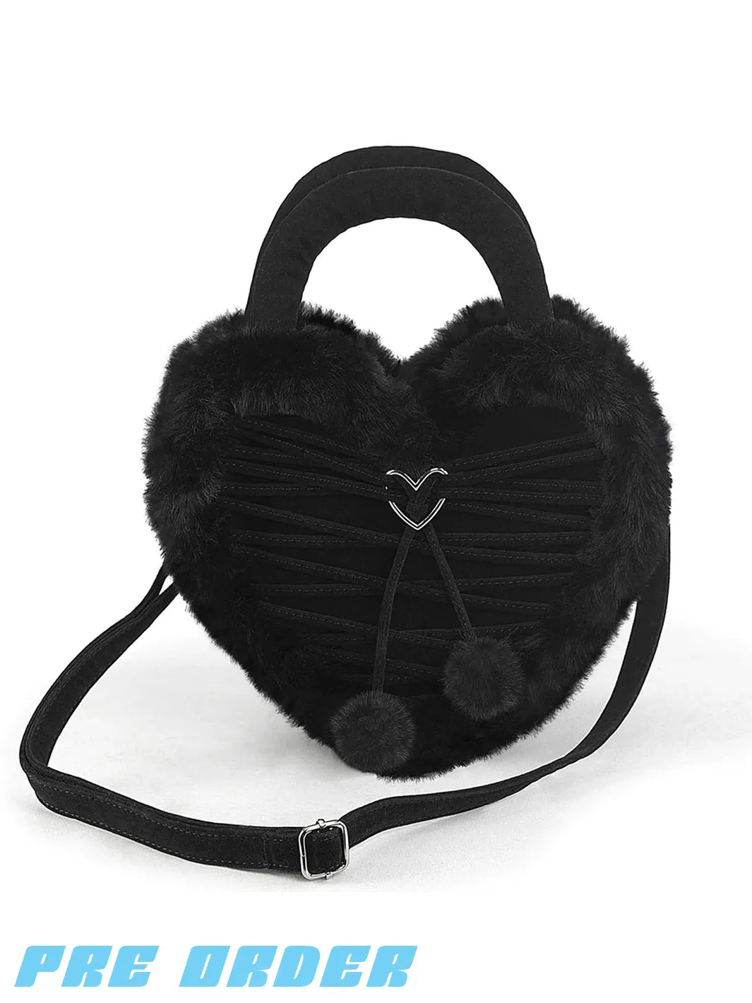 FAUX HEART SHAPED PURSE - BLACK ✰ PRE ORDER ✰