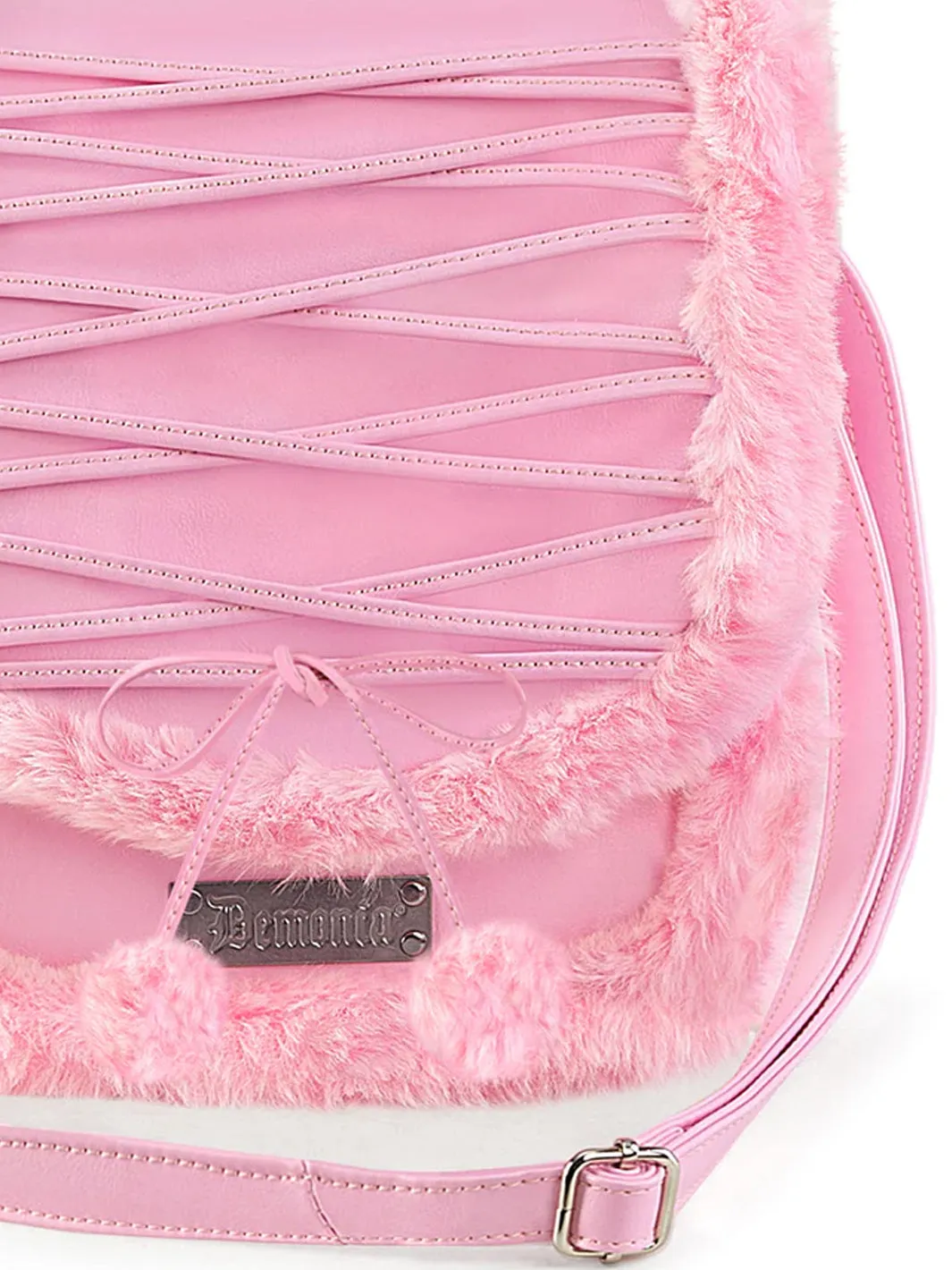 FAUX SUEDE & FUR CROSS BODY BAG - BABY PINK ✰ PRE ORDER ✰
