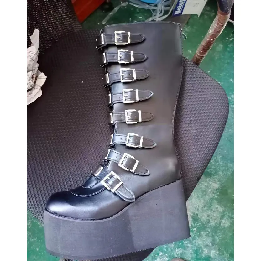 Funki Buys | Boots | Women's Punk Buckle Strap Platform Boots