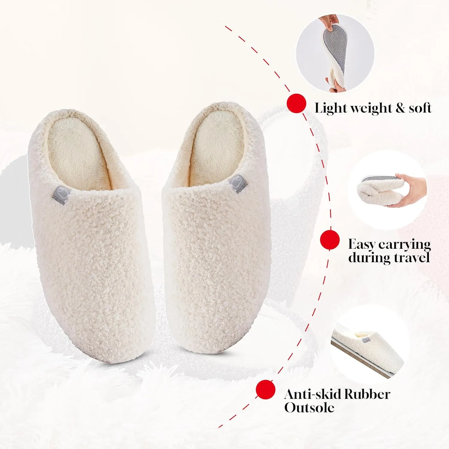 Fuzzy Cozy House Slippers for Woman,Comfy Warm Winter Fall Indoor ladies Slippers,Slip On Washable Trendy for Women Indoor and Outdoor