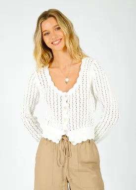 GANNI K2062 Cotton Lace Cardi in White