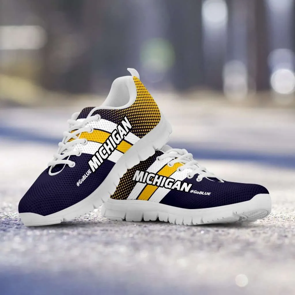 #GoBlue Michigan Fan Mesh Fabric Running Shoes