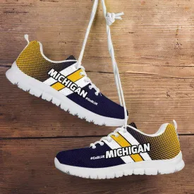 #GoBlue Michigan Fan Mesh Fabric Running Shoes