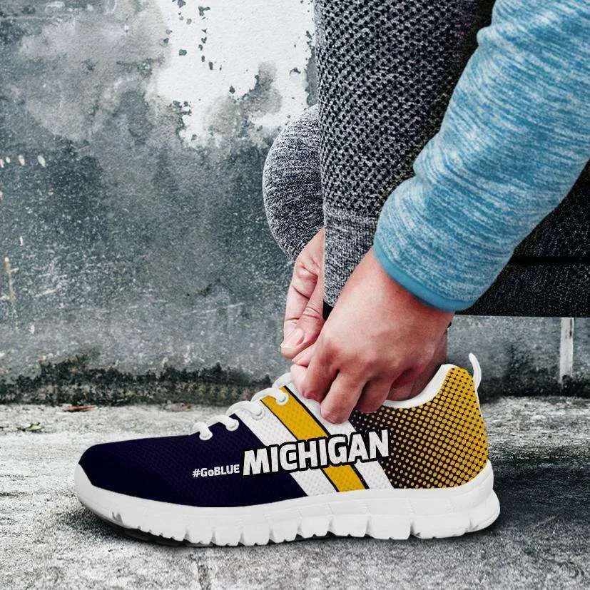 #GoBlue Michigan Fan Mesh Fabric Running Shoes