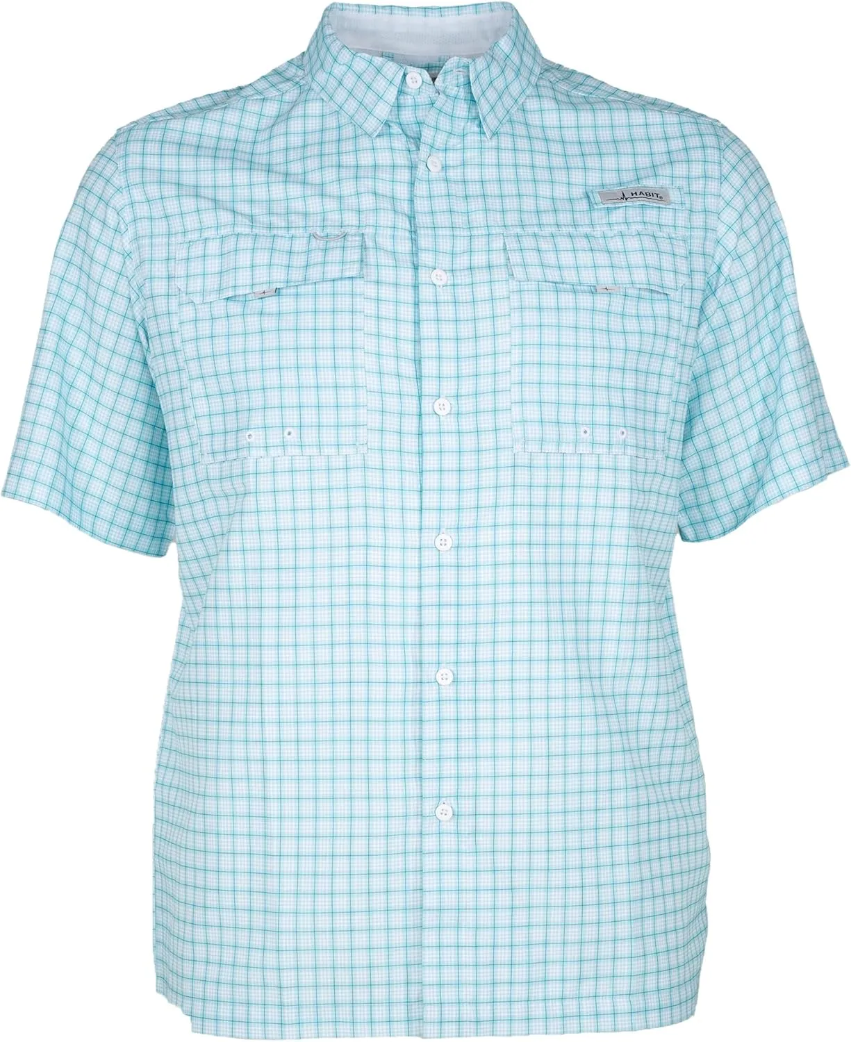 HABIT Men??s Fourche Mountain Short Sleeve River Guide Fishing Shirt - UPF 40  UV Protection