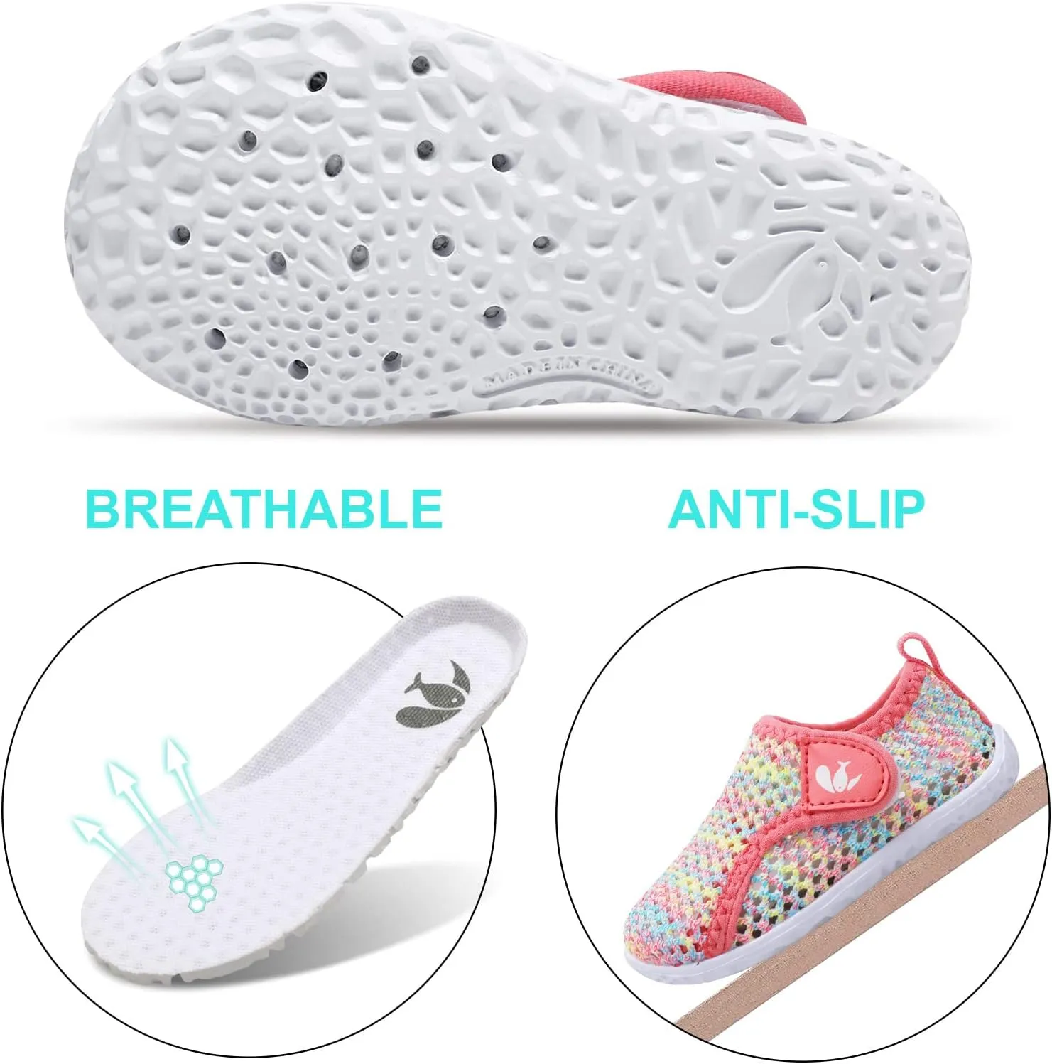 JOINFREE Baby Toddler Water Shoes Boys Girls Sandals Barefoot Kids Breathable Sneakers Shoes for Walking Running