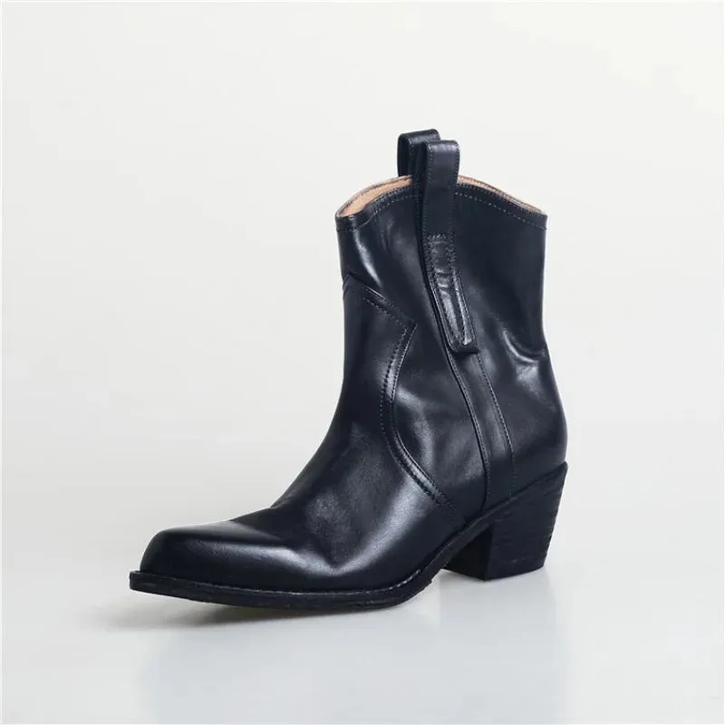 Joskaa 2024 Winter Classic Chelsea Boots for Woman Cow Suede Pointy Toe Wedge Heel Ankle Boots Simple Comfortable Cowboy Boots Female