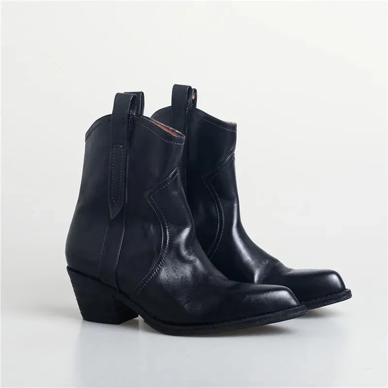 Joskaa 2024 Winter Classic Chelsea Boots for Woman Cow Suede Pointy Toe Wedge Heel Ankle Boots Simple Comfortable Cowboy Boots Female