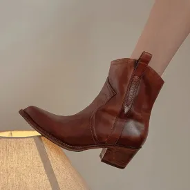 Joskaa 2024 Winter Classic Chelsea Boots for Woman Cow Suede Pointy Toe Wedge Heel Ankle Boots Simple Comfortable Cowboy Boots Female