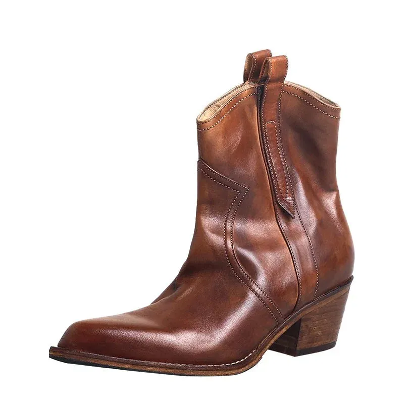 Joskaa 2024 Winter Classic Chelsea Boots for Woman Cow Suede Pointy Toe Wedge Heel Ankle Boots Simple Comfortable Cowboy Boots Female
