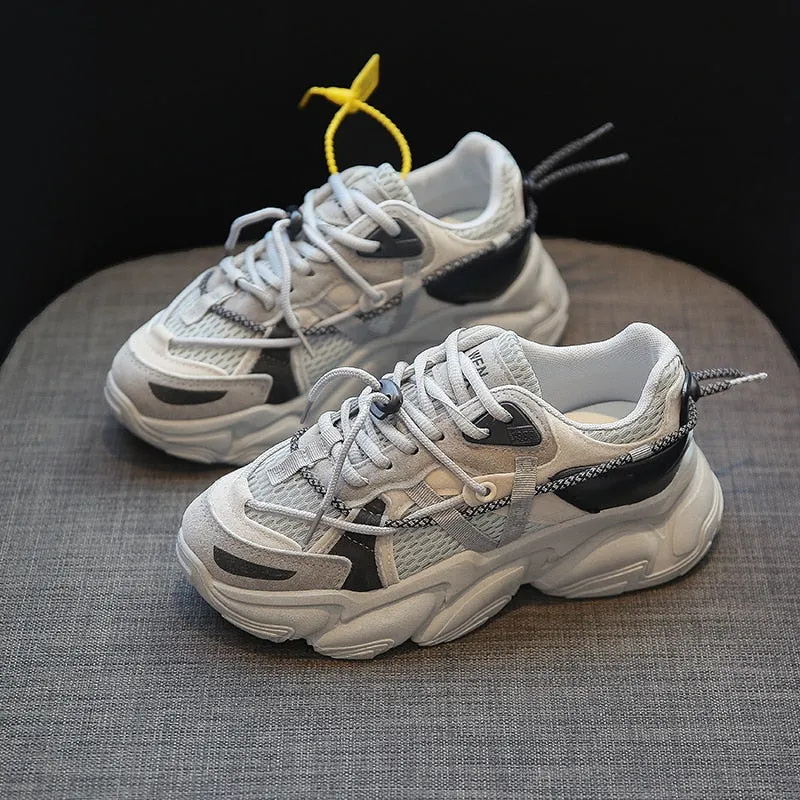 Joskaa  Sneakers Platform Women Shoes Breathable White Shoes Women Reflective Wedges Dad Shoes Casual Women Chunky Sneakers