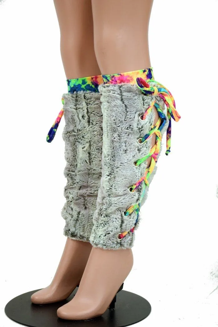 Lace Up Minky Leg Warmers
