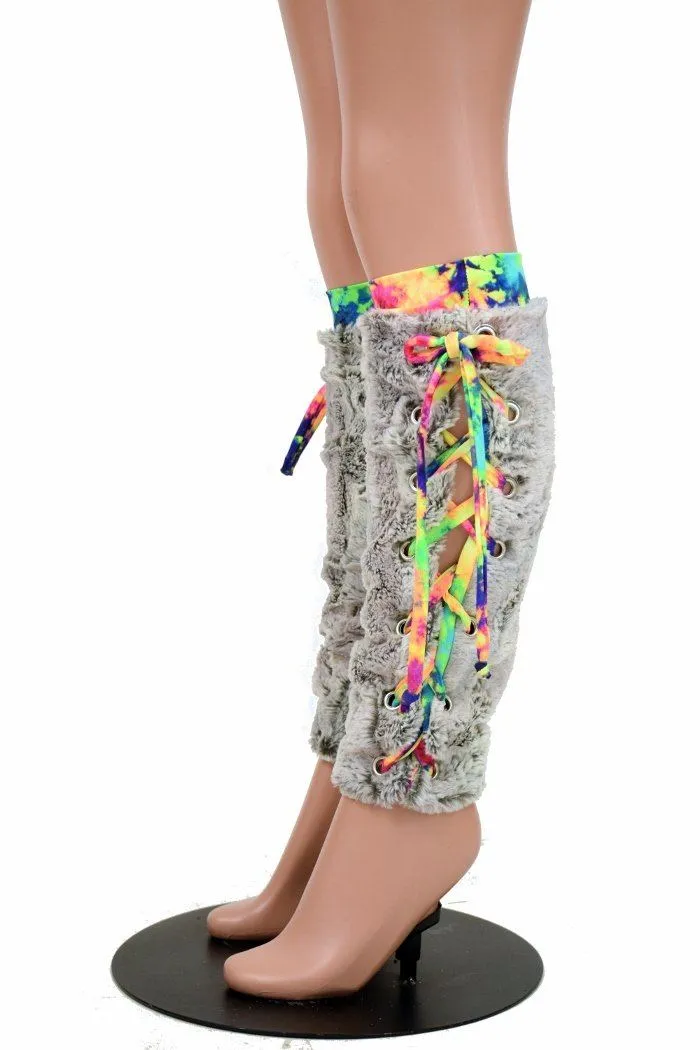 Lace Up Minky Leg Warmers