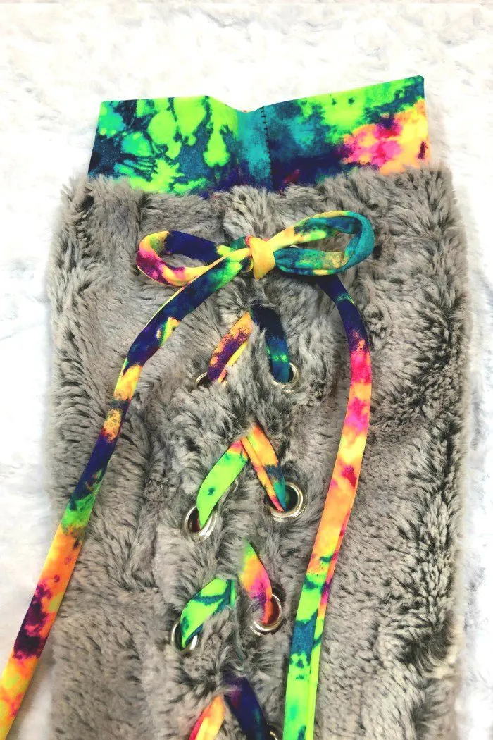 Lace Up Minky Leg Warmers
