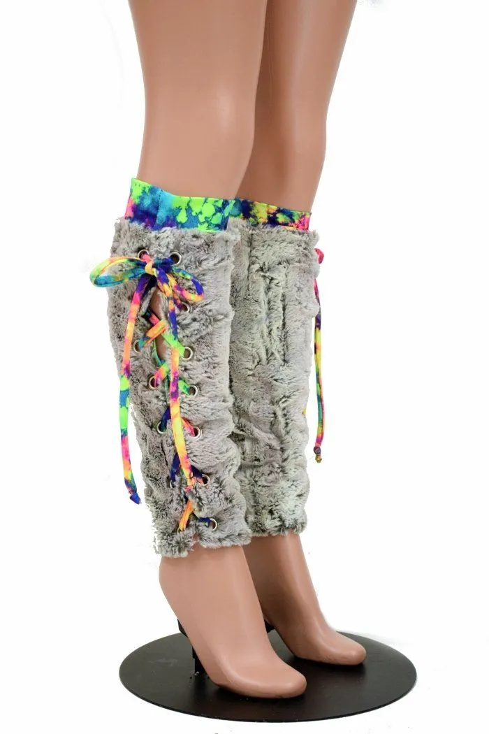 Lace Up Minky Leg Warmers