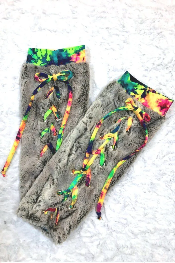 Lace Up Minky Leg Warmers