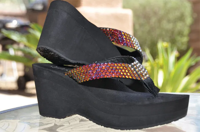 Lava Love's Swarovski Crystal Flip-flop Sandals by Sparkle Steps