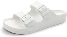 Luffymomo Adjustable Slip on Eva Double Buckle Slides for Mens