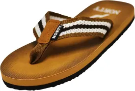 Norty BOYS 11-4 SANDAL CAMEL BROWN STRIPE