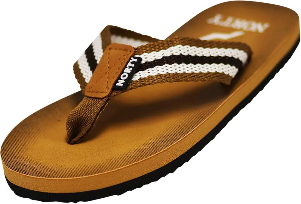 Norty BOYS 11-4 SANDAL CAMEL BROWN STRIPE