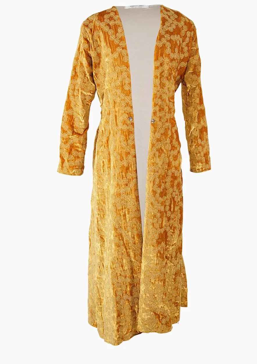 Penny Sunshine Embroidered Faux Fur Maxi Coat