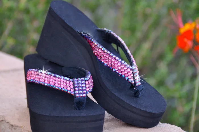 Ravishing Rose & Vivacious Violet Swarovski Crystal Embelished Flip-flops by Sparkle Steps