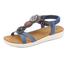 SIKETU | Bohemian Colorful Beaded Flat Sandals