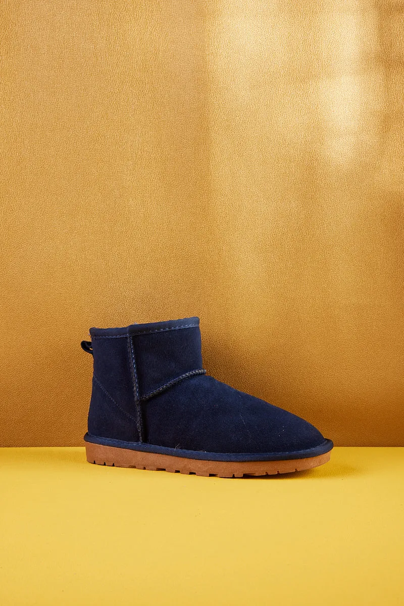 SMAIBULUN Ugg | Faux Fur-Lined Classic Short Ugg Boots - Navy