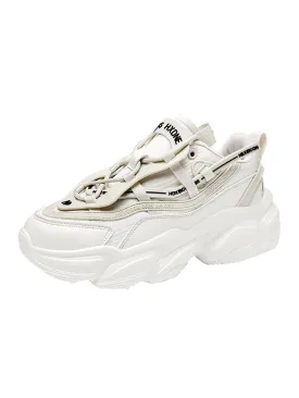Solid Color All-Matched Thick Sole Added Height Clunky Sneakers