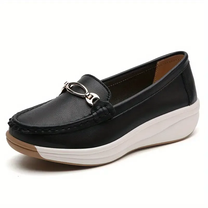Summer Walking Arch Support Orthopedic Platform Loafer Shoes For Women
