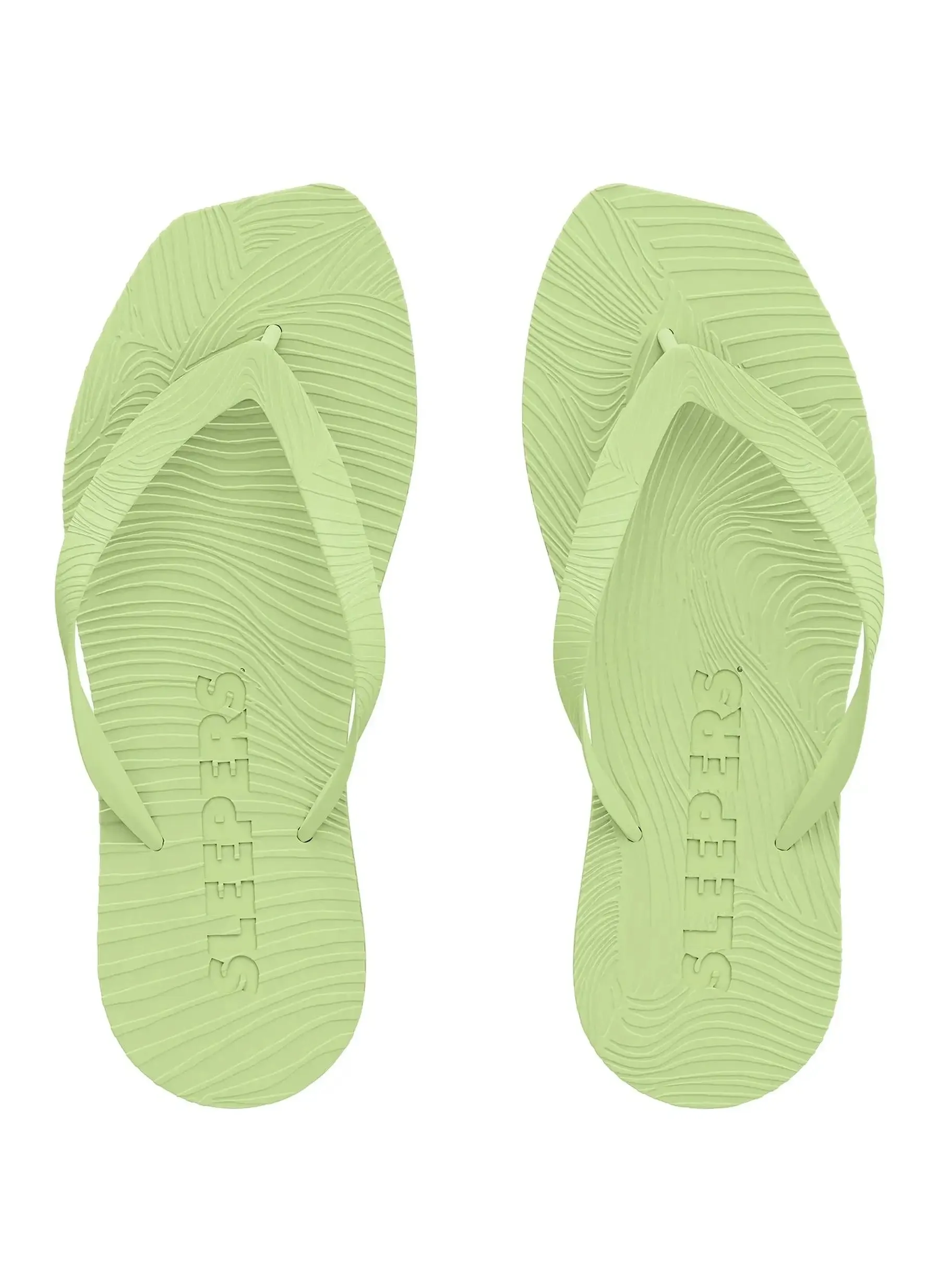 Tapered Platform Flip Flops - Sap Green