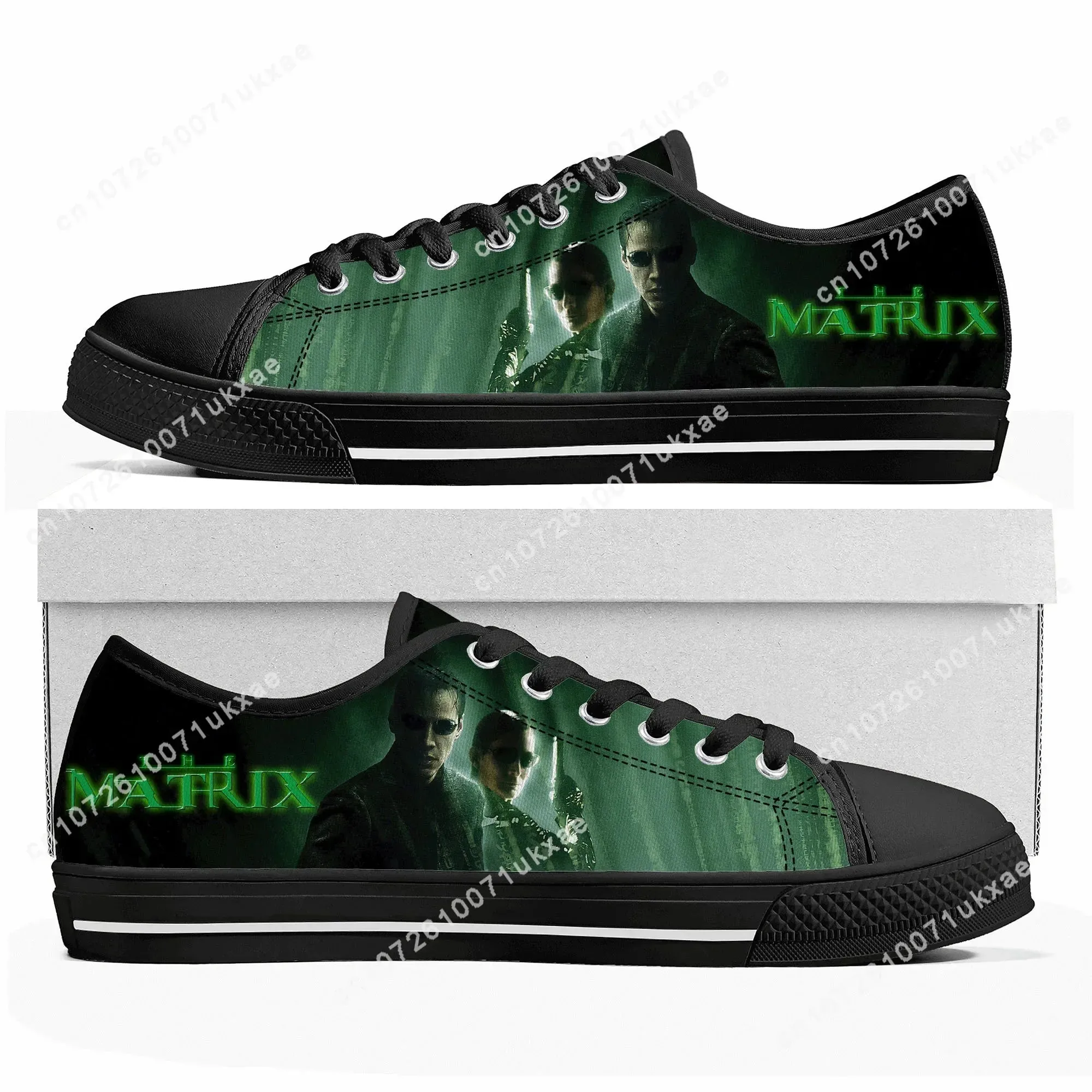 The Matrix Low Top Sneakers Mens Womens Teenager Movie Canvas High Quality Sneaker Shoes