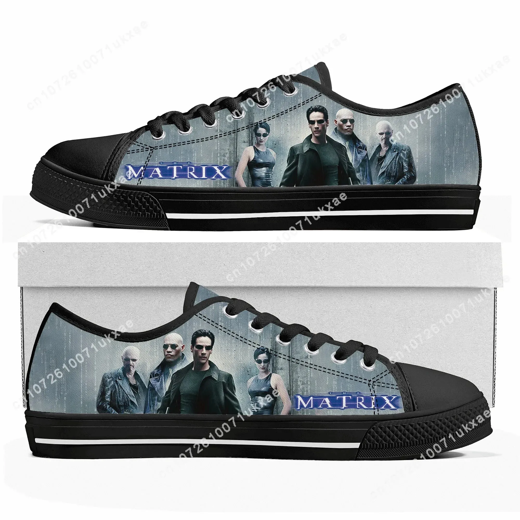 The Matrix Low Top Sneakers Mens Womens Teenager Movie Canvas High Quality Sneaker Shoes