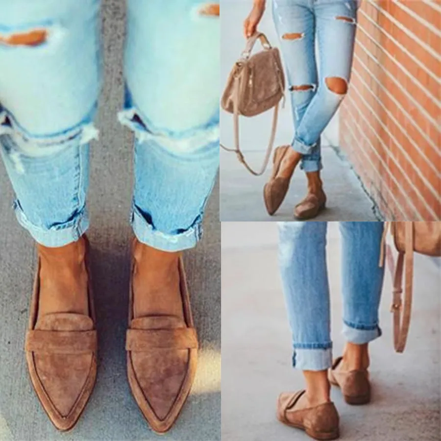 Thick Heel Women's Shoes Mid Heel Single Shoes Casual Pointed Toe | Brodtica.com