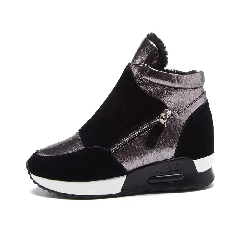 Thick-soled High-rise Casual Sports Shoes Girls' Cotton | Brodtica.com