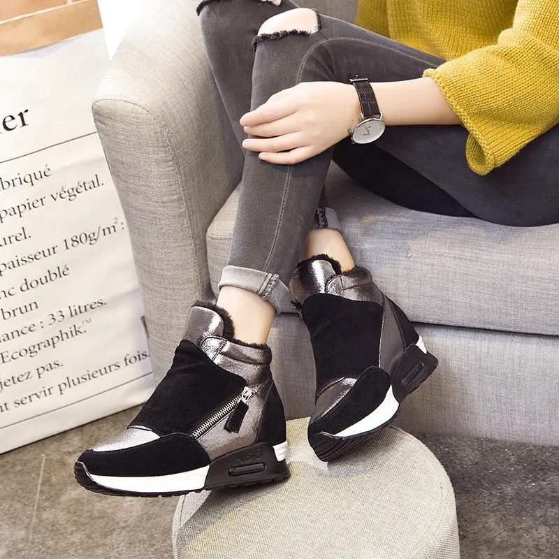 Thick-soled High-rise Casual Sports Shoes Girls' Cotton | Brodtica.com
