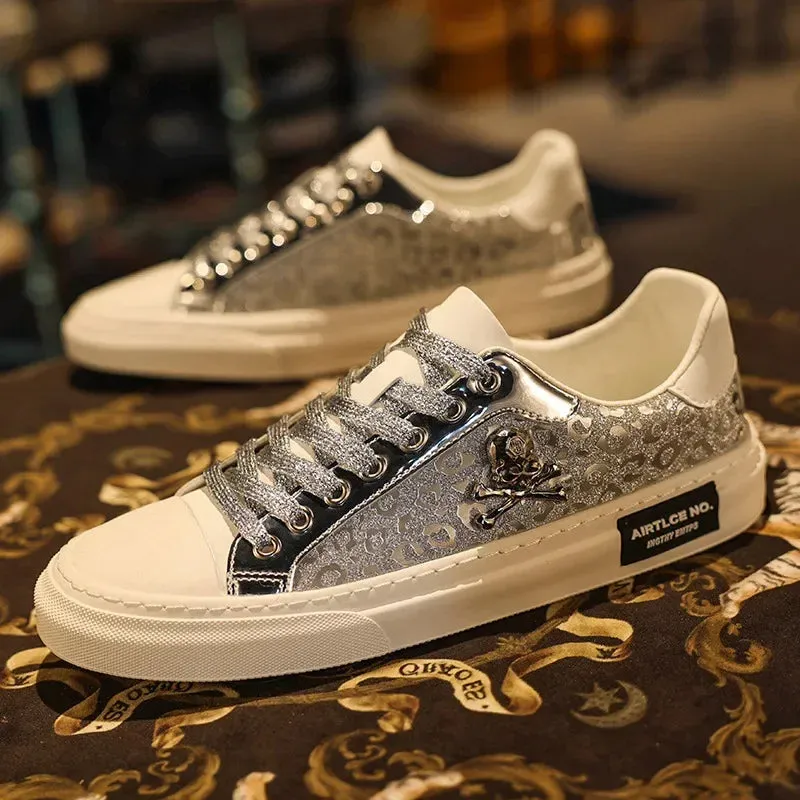 Tinsel Skulls Shoes for Men Casual Shoes Street Flats Skateboard Shoes Fashion Trend Sneakers