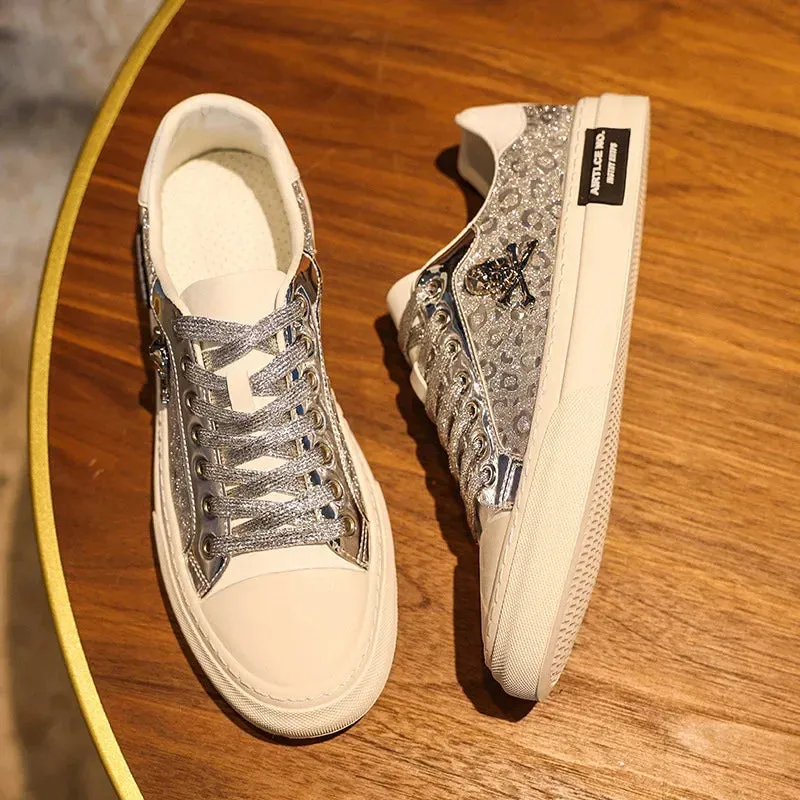 Tinsel Skulls Shoes for Men Casual Shoes Street Flats Skateboard Shoes Fashion Trend Sneakers